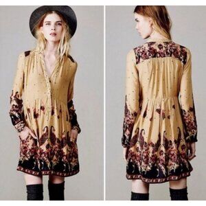 Free People Sierra Valley Shirt Dress Cottagecore Boho Size Medium